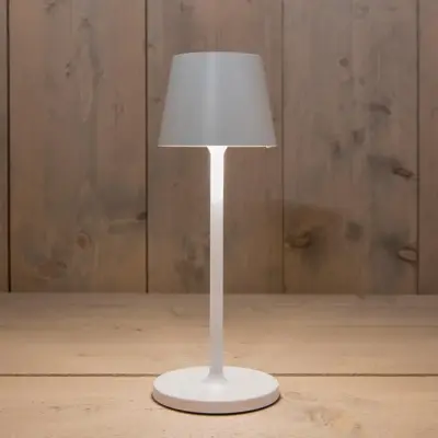 Anna's Collection Tafellamp solar 1 led 11 x 11 x 31 cm wit