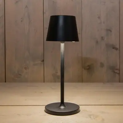 Anna's Collection Tafellamp solar 1 led 11x11x31cm zwart