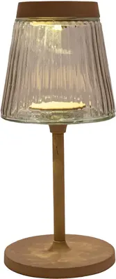 Anna's collection tafellamp solar 1 led 15x14.5cm zand