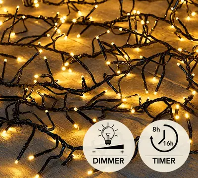 Anna's Collection treeclusterverlichting – 768 LED, 10 m, licht goud - afbeelding 1
