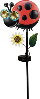 Anna's Collection tuinsteker lieveheersbeestje solar 17x10x75cm multi - afbeelding 2