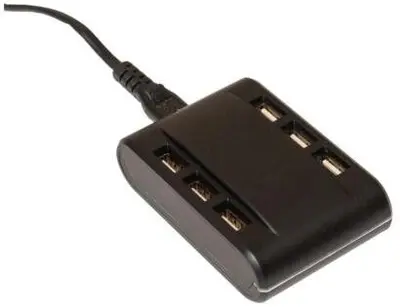 Anna's Collection USB oplaadstation met 6 poorten, zwart