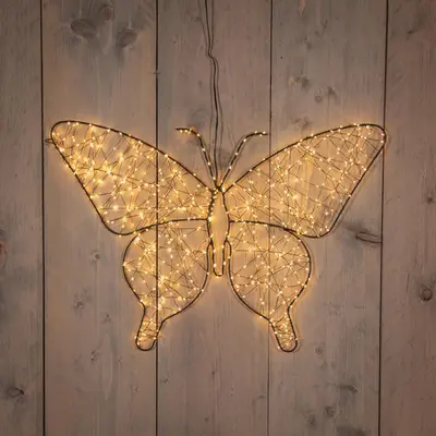 Anna's Collection vlinder van metaal – 600 LED, 43 cm, classic warm - afbeelding 1