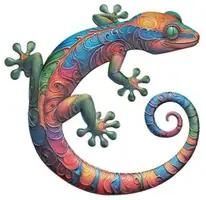 Anna's Collection wanddecoratie metaal gecko 40x41.5cm multi - afbeelding 2