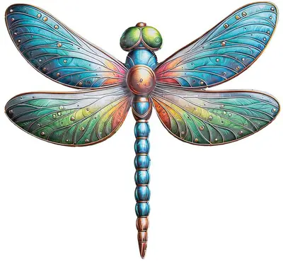 Anna's Collection wanddecoratie metaal libelle 37.5x42.5cm multi