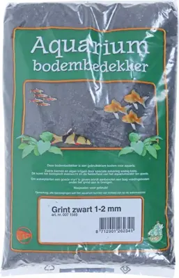 Aquarium grind Edelsplit zwart 1-2, zak a 2,5 kg