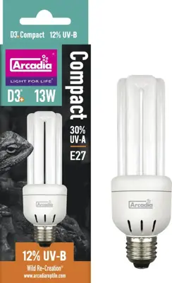 Arcadia D3+ compact lamp mini 13W E27 12% UV-B