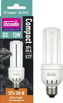 Arcadia D3+ compact lamp mini 13W E27 12% UV-B