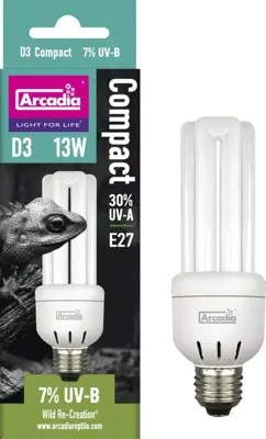 Arcadia D3 compact lamp mini 13W E27 7%UV-B