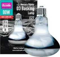 Arcadia D3 UV mini kwikdamplamp 80W E27 - afbeelding 1