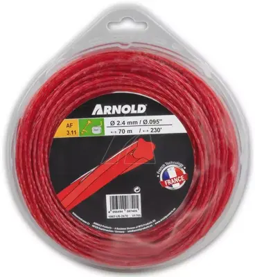 Arnold Trimmerdraad 2.4mmx70m rood rond gedraaid