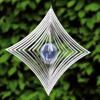 Art bizniZ windspinner rvs ruit 18cm zilver - afbeelding 2