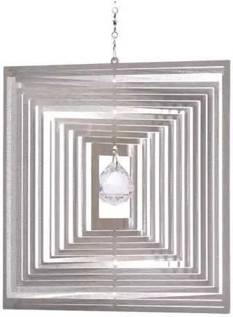 Art bizniZ windspinner rvs vierkant 12cm zilver - afbeelding 1