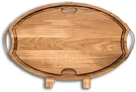 Baas Boards snijplank ovaal XL 49x40x4cm met voetjes en handvatten - afbeelding 3