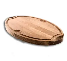 Baas Boards Snijplank ovaal XXL 65x40x4cm met voetjes en handvatten - afbeelding 1