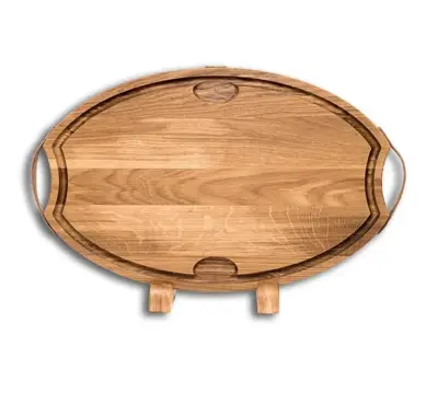 Baas Boards Snijplank ovaal XXL 65x40x4cm met voetjes en handvatten - afbeelding 2