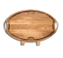 Baas Boards Snijplank ovaal XXL 65x40x4cm met voetjes en handvatten - afbeelding 2