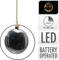 Bal kerstverlichting plat d25cm smoke grijs