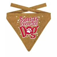 Bandana xmas favorite dog glitter gold l - afbeelding 1