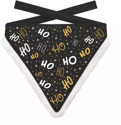 Bandana Xmas Ho Ho Dog Black L - afbeelding 1