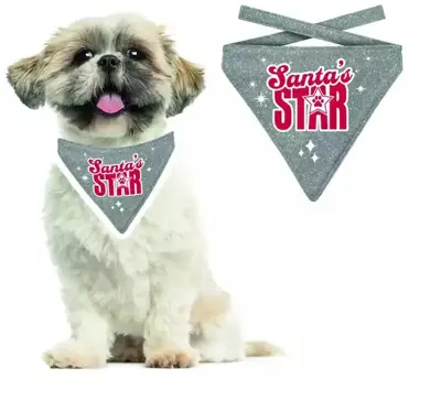Bandana xmas santa's star dog silver s - afbeelding 2