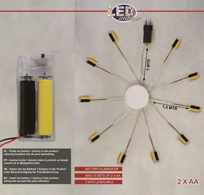 Batterij adapter met transformator 10 x 2AA - afbeelding 1