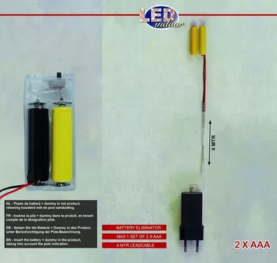 Batterij adapter met transformator 2XAAA 3V IP20 - afbeelding 1