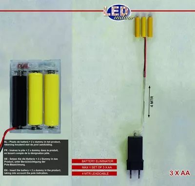 Batterij adapter met transformator 3XAA 4,5V IP20 - afbeelding 1