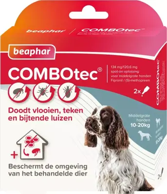 Beaphar COMBOtec parasietbehandeling hond 10-20kg 2 pipetten