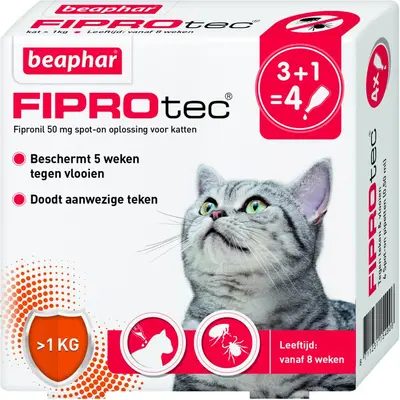 Beaphar FIPROtec® Spot-On Kat – 4 Pipetten - afbeelding 2