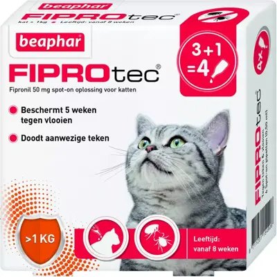 Beaphar FIPROtec® Spot-On Kat – 4 Pipetten - afbeelding 2