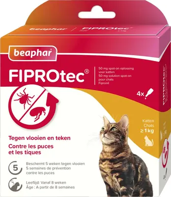 Beaphar FIPROtec® Spot-On Kat – 4 Pipetten - afbeelding 1