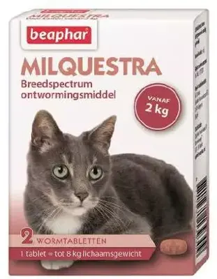 Beaphar Milquestra kat 2-12kg 2 tabletten