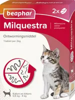 Beaphar Milquestra ontwormingsmiddel kleine kat/kitten 2 tabletten - afbeelding 1
