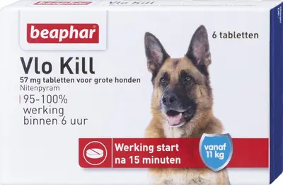 Beaphar Vlo Kill – Voor Honden en Katten tot 11 kg (6 Tabletten) - afbeelding 1
