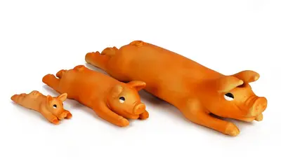 Beeztees Biggetje  Hondenspeelgoed  Oranje  Mini  12,5x4,5x4,5 cm - afbeelding 2