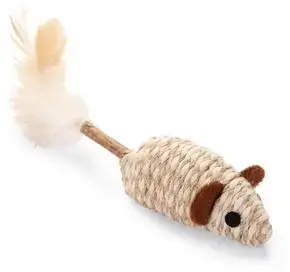 Beeztees catnip matatabi muis kattenspeelgoed 3x4x12cm beige/bruin