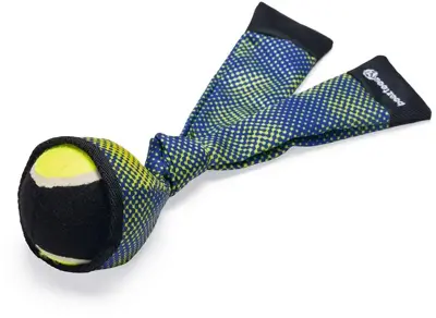 Beeztees Fetch ballenwerper nylon 29x8x8cm blauw/geel - afbeelding 1