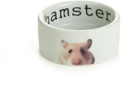 Beeztees hamstervoerbak Snapshot keramiek 160ml 7.5x7.5x4cm wit