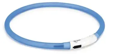 Beeztees hondenhalsband Dogina Safety Gear USB oploaadbaar siliconen 70x1cm blauw