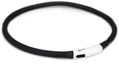 Beeztees hondenhalsband Dogina Safety Gear USB oploaadbaar siliconen 70x1cm zwart