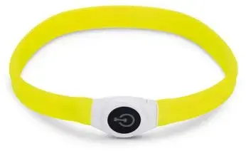 Beeztees hondenhalsband Glowy Safety Gear USB oplaadbaar siliconen 65x2.5cm geel