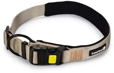 Beeztees hondenhalsband Parinca premium nylon 60-65x3cm licht grijs