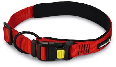 Beeztees hondenhalsband Parinca premium nylon 60-65x3cm rood