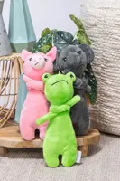 Beeztees hondenknuffel Grumpy Froggy  pluche 30x11.5x7.5cm groen - afbeelding 3