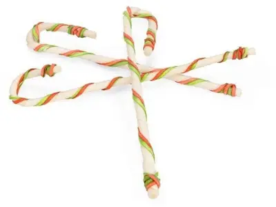 Beeztees hondensnack kerst rawhide cane 20.5x7x30cm - afbeelding 1