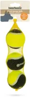 Beeztees hondenspeelgoed Fetch spongebal polyester d6.3cm zwart/geel 3 stuks - afbeelding 2