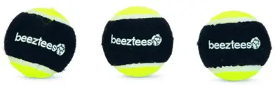 Beeztees hondenspeelgoed Fetch spongebal polyester d6.3cm zwart/geel 3 stuks - afbeelding 1