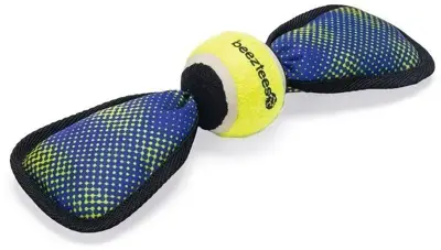 Beeztees hondenspeelgoed Fetch Wing tennisbal nylon 30x9.5x6.3cm blauw/geel