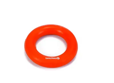 Beeztees hondenspeelgoed massef ring rubber d9h2.3cm oranje